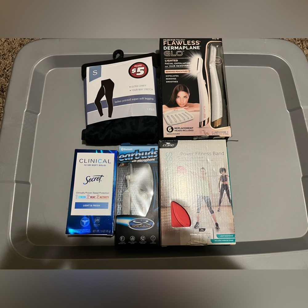 Bundle Of 5 Item---Work Out Band/Ear Buds/ Legging/72hr deodorant/Electric Razor